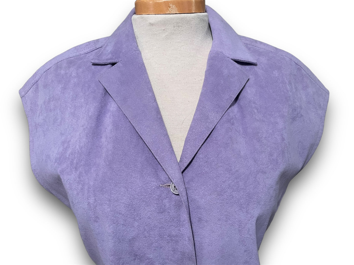 Vintage 1970’s Purple Suede Sleeveless Button Up Front Dress