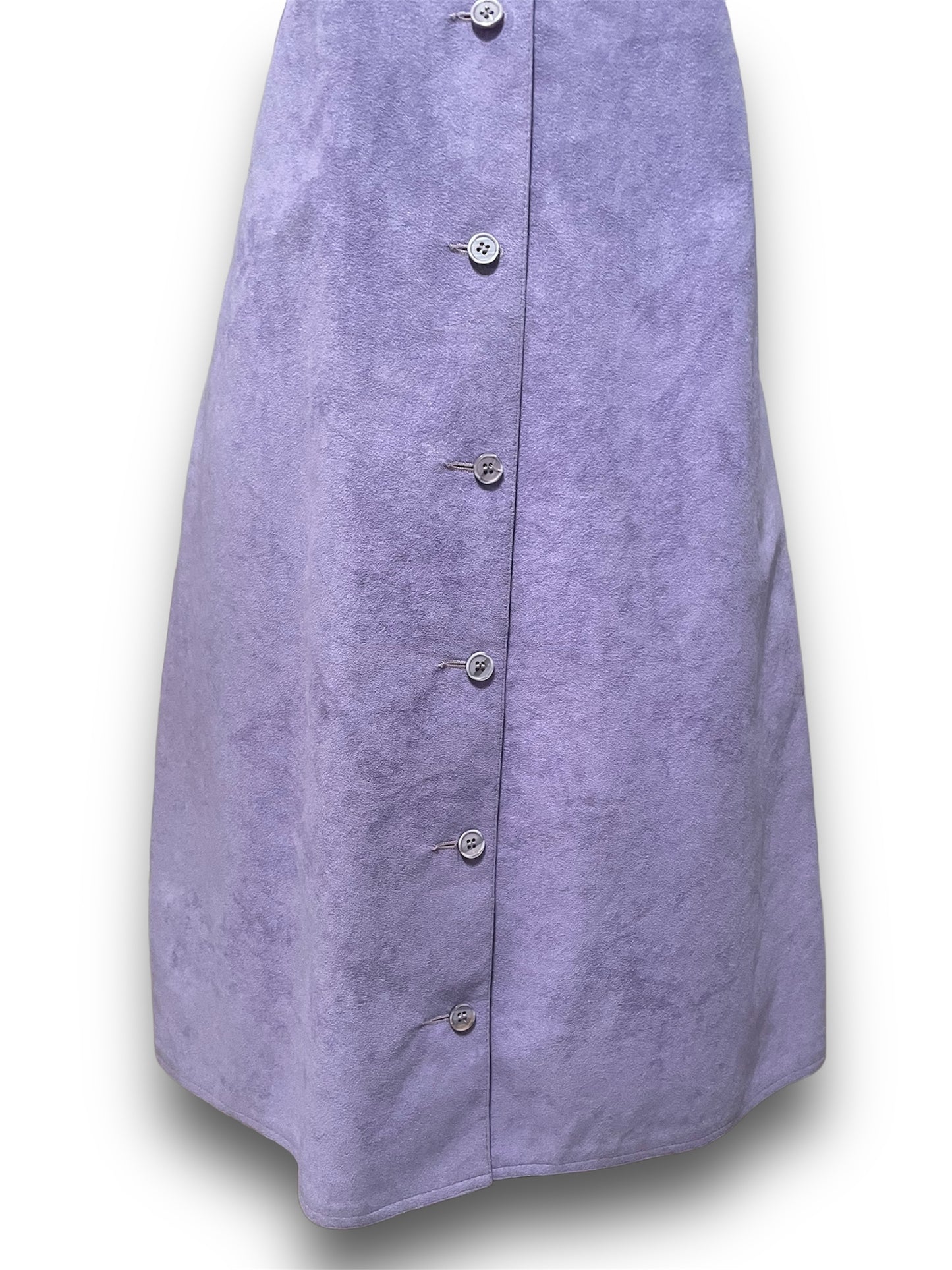 Vintage 1970’s Purple Suede Sleeveless Button Up Front Dress