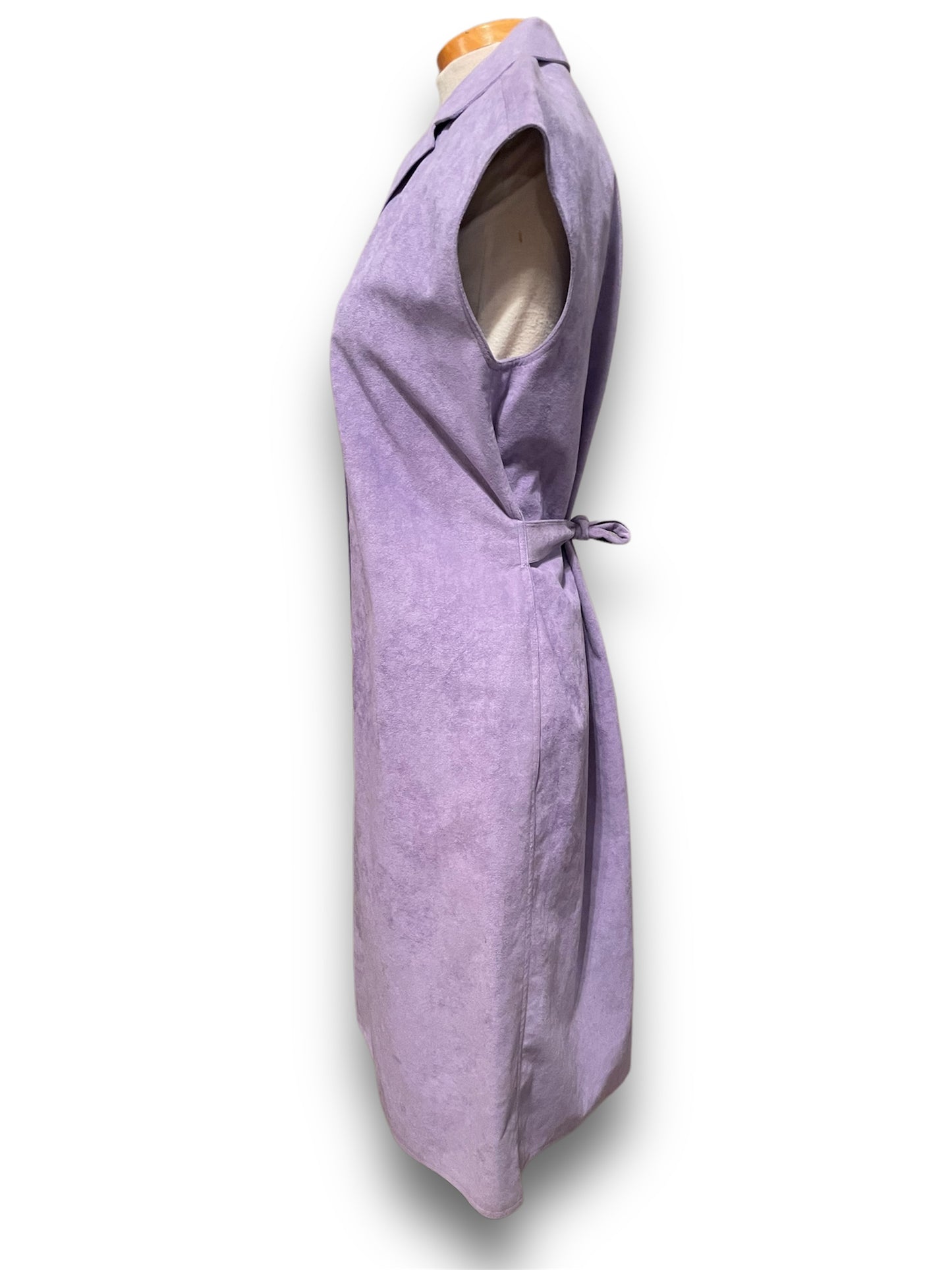 Vintage 1970’s Purple Suede Sleeveless Button Up Front Dress