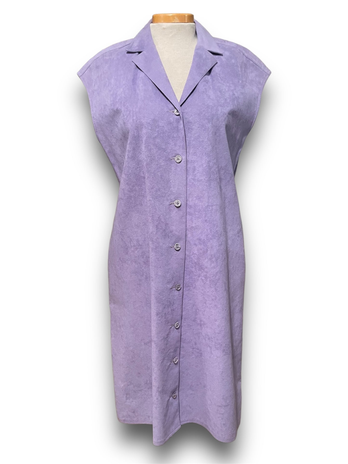 Vintage 1970’s Purple Suede Sleeveless Button Up Front Dress