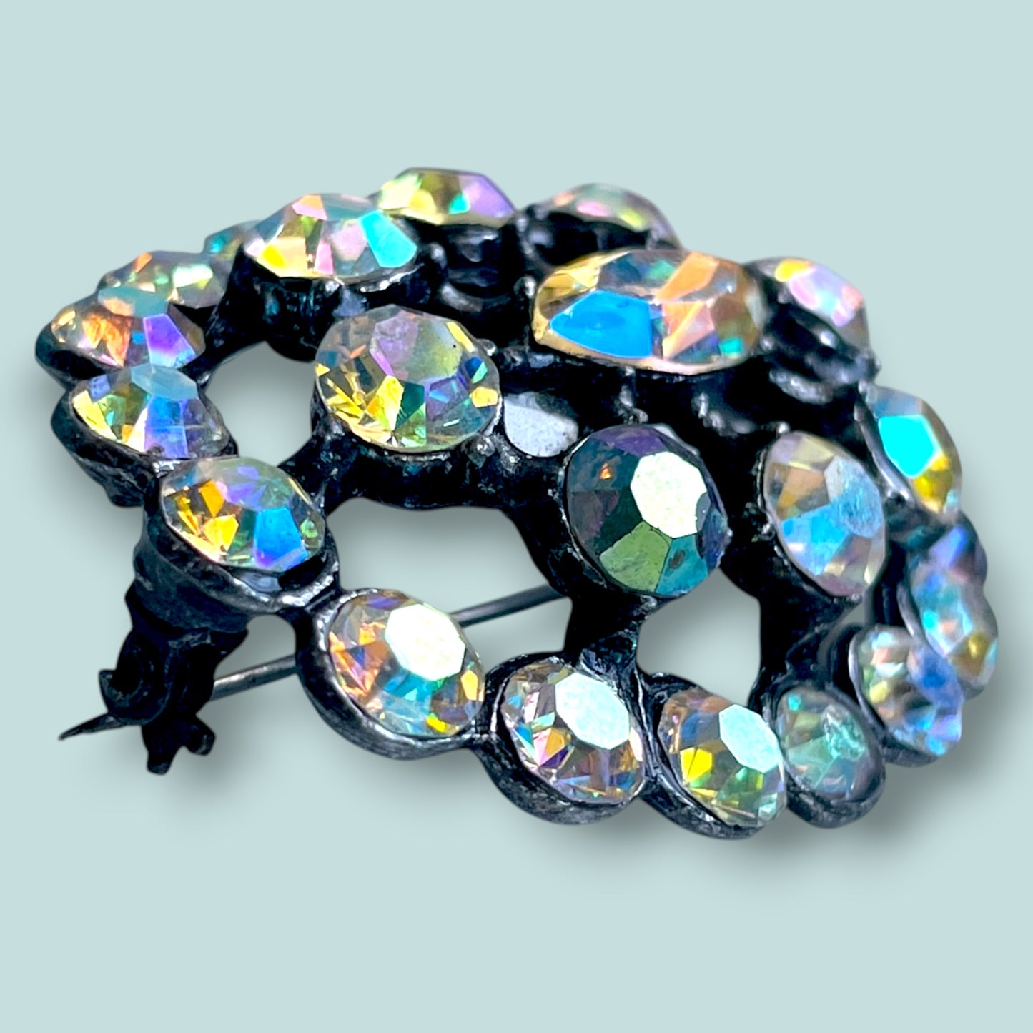 Vintage Juliana D&E Aurora Borealis Crystal Rhinestone Brooch