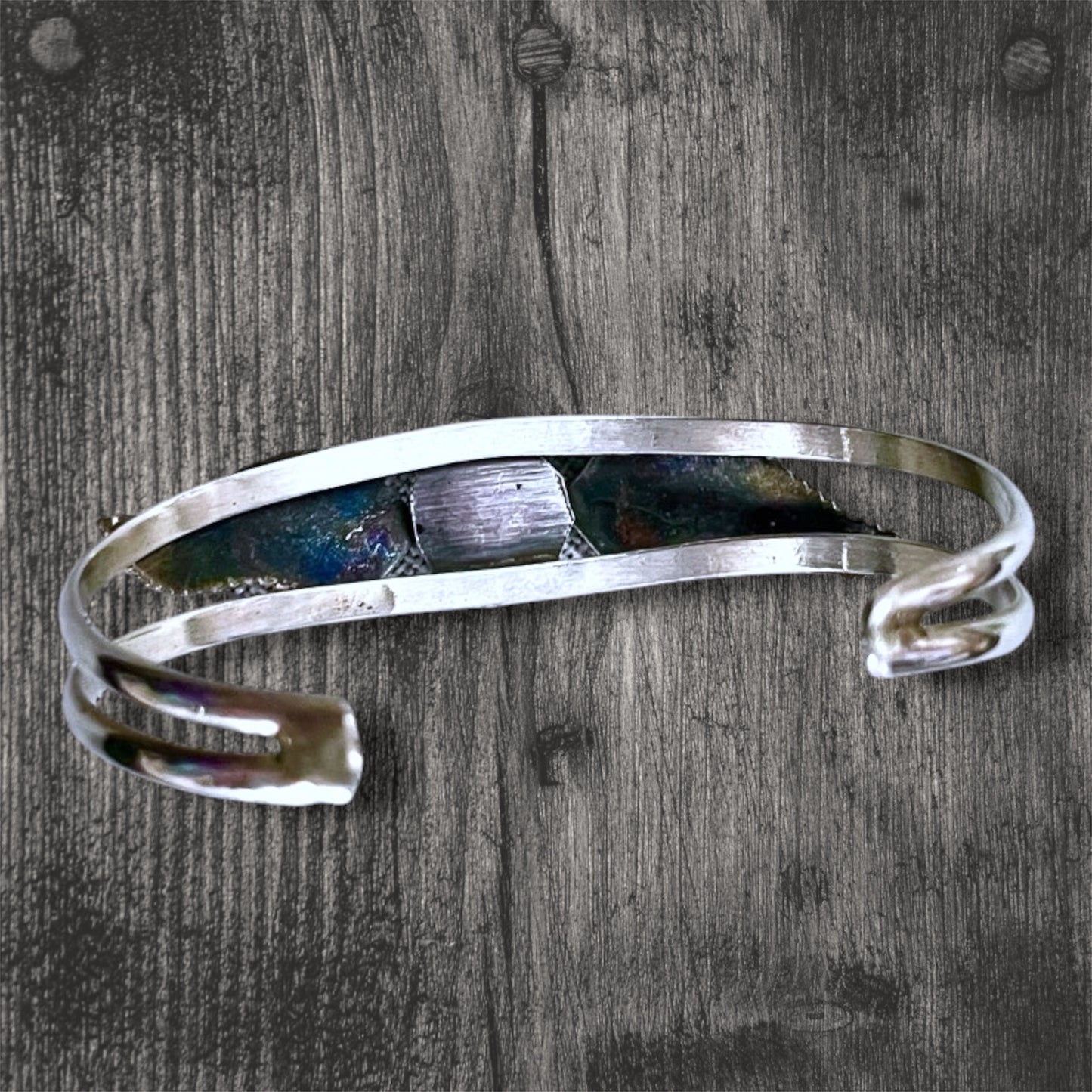 Native American Turquoise Double Leaf Sterling Silver Cuff Bracelet
