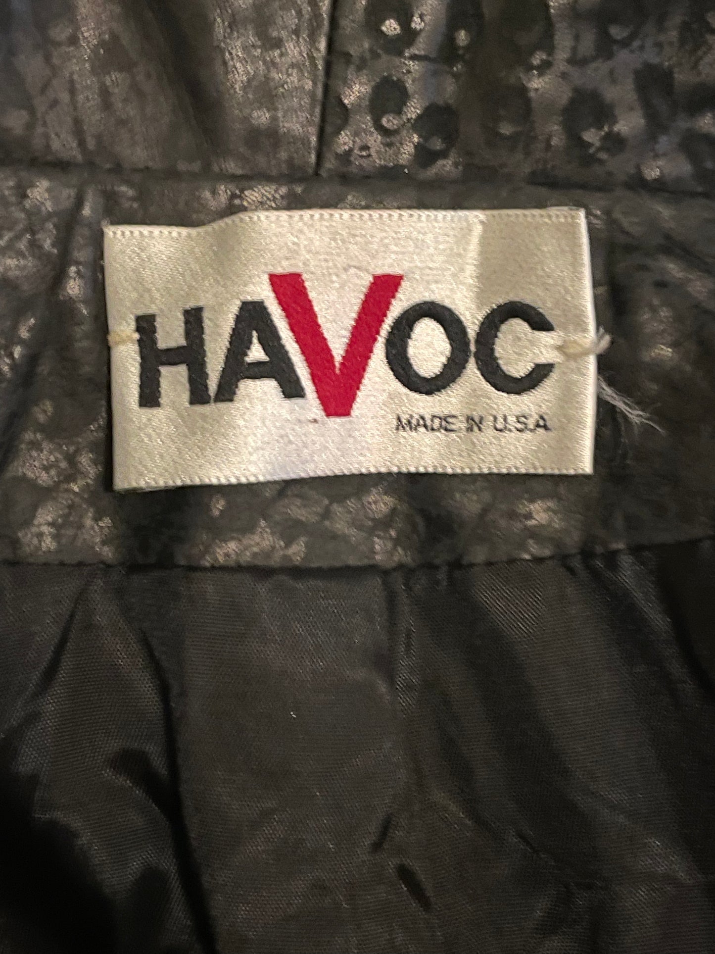 Vintage 1990’s Havoc Black Wool & Leopard Print Leather Batwing Oversized Blazer Jacket