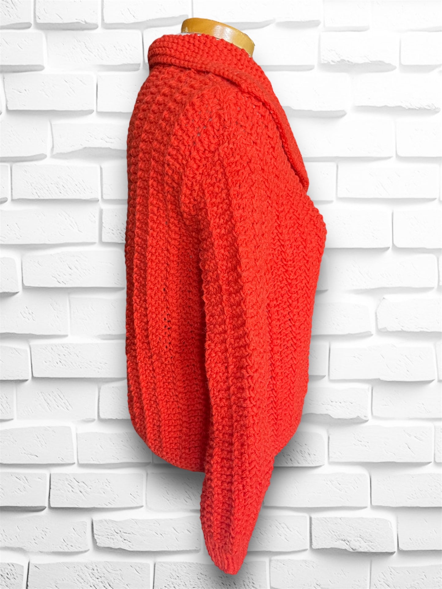 Vintage 1960’s Bright Orange Knit Large Collar Sweater