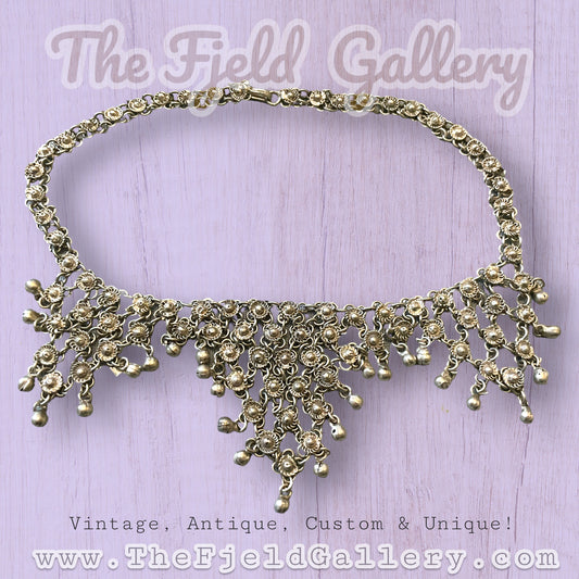 Vintage Indian Bellydance Silver Necklace