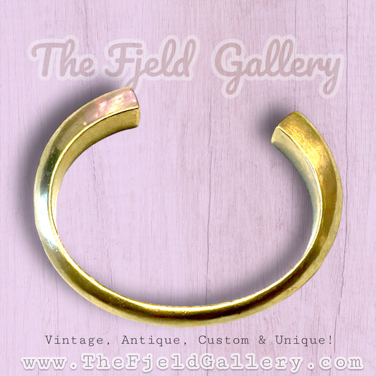 Vintage Solid Geometric Brass Cuff Bracelet