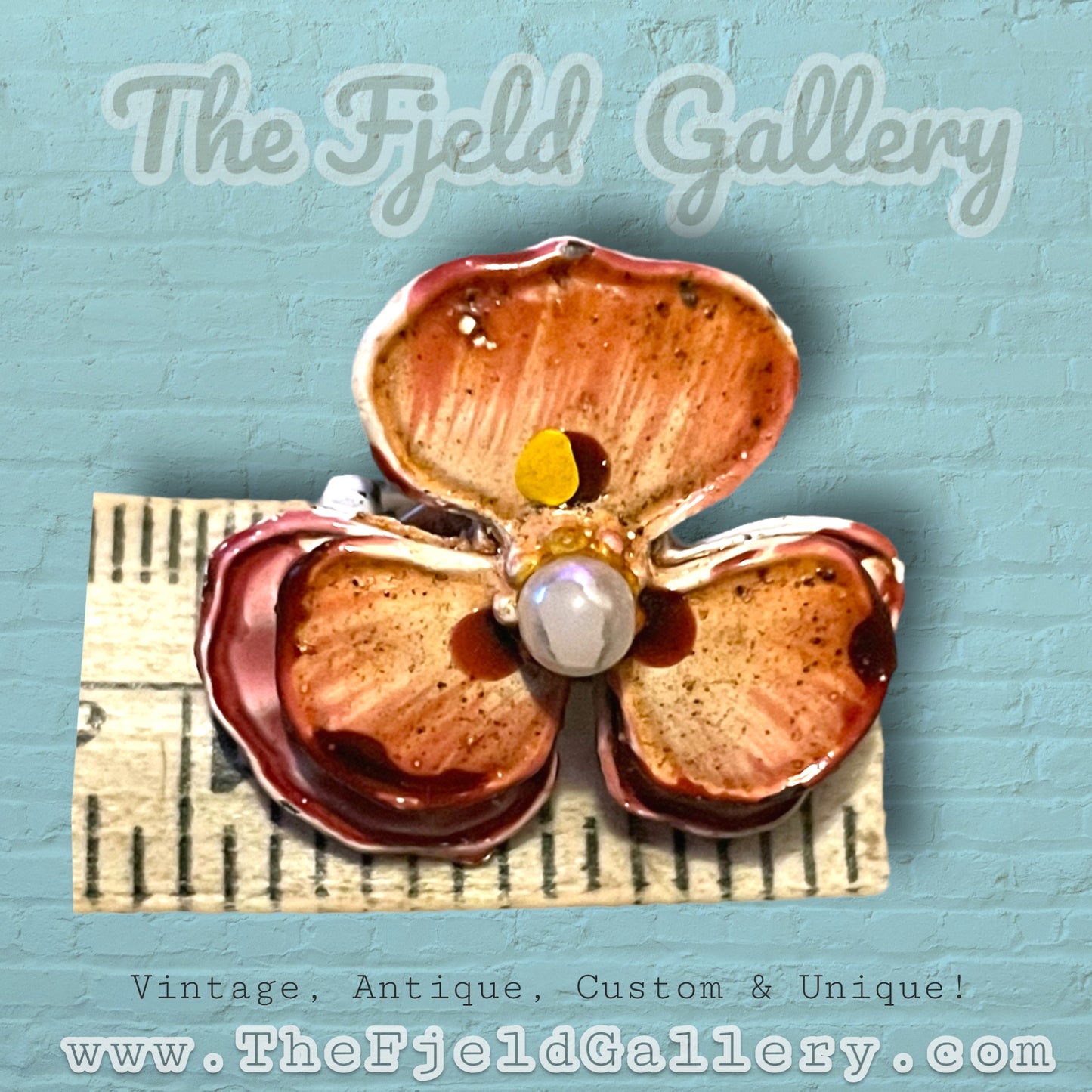 Vintage 1940’s Enamel Flower Brooch