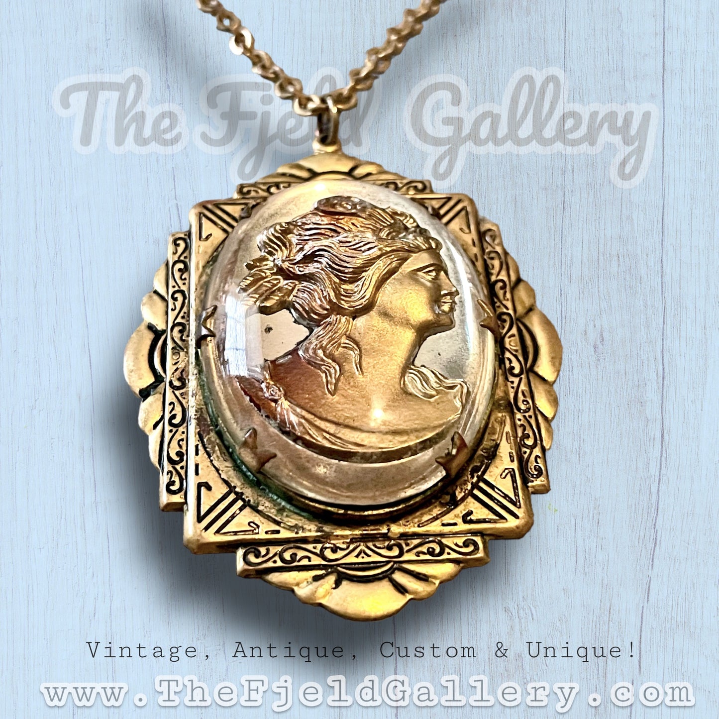 Art Nouveau Greek Intaglio Cameo Necklace