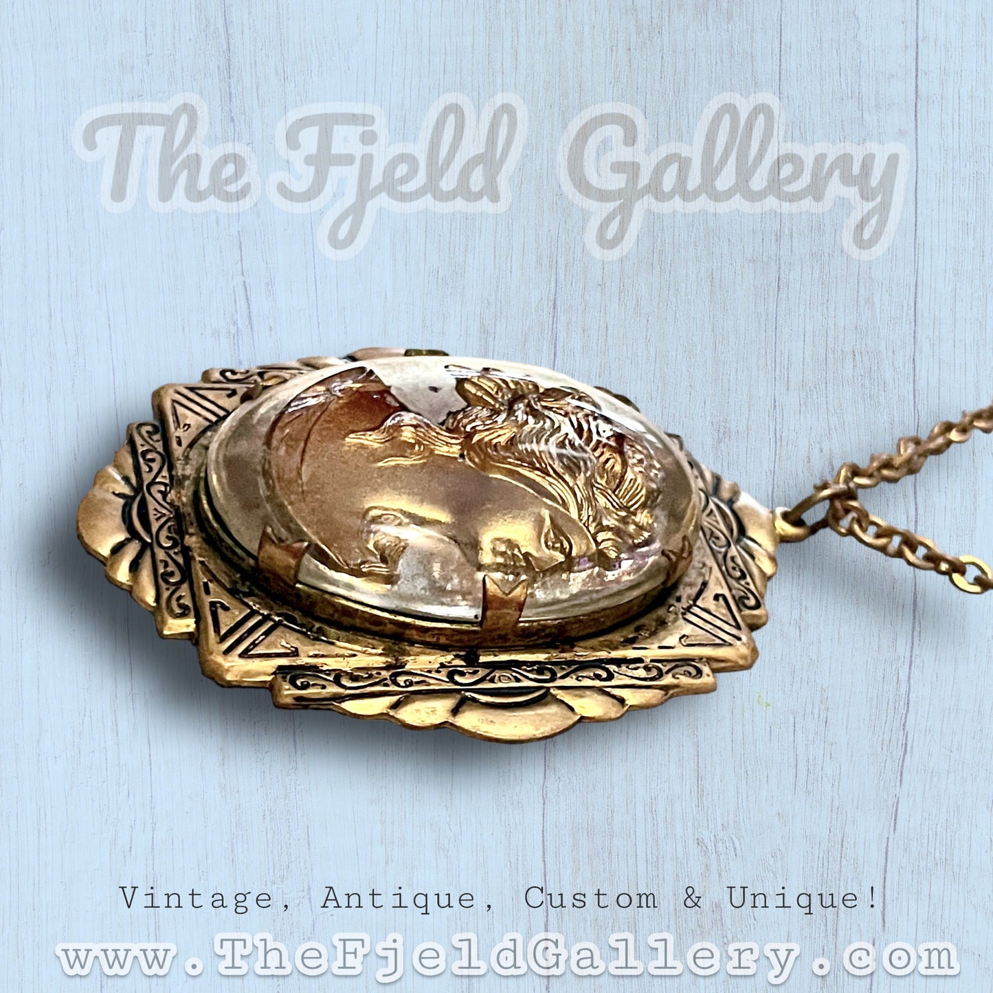 Art Nouveau Greek Intaglio Cameo Necklace