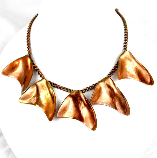 Copper Coated Brass Freeform Charm Necklace