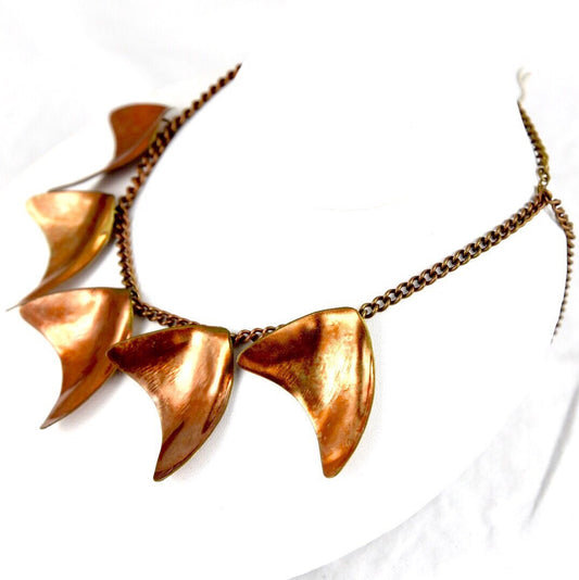 Copper Coated Brass Freeform Charm Necklace