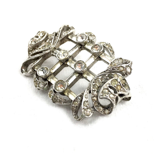 Sterling Silver Edwardian Crystal Panetta Designer Brooch