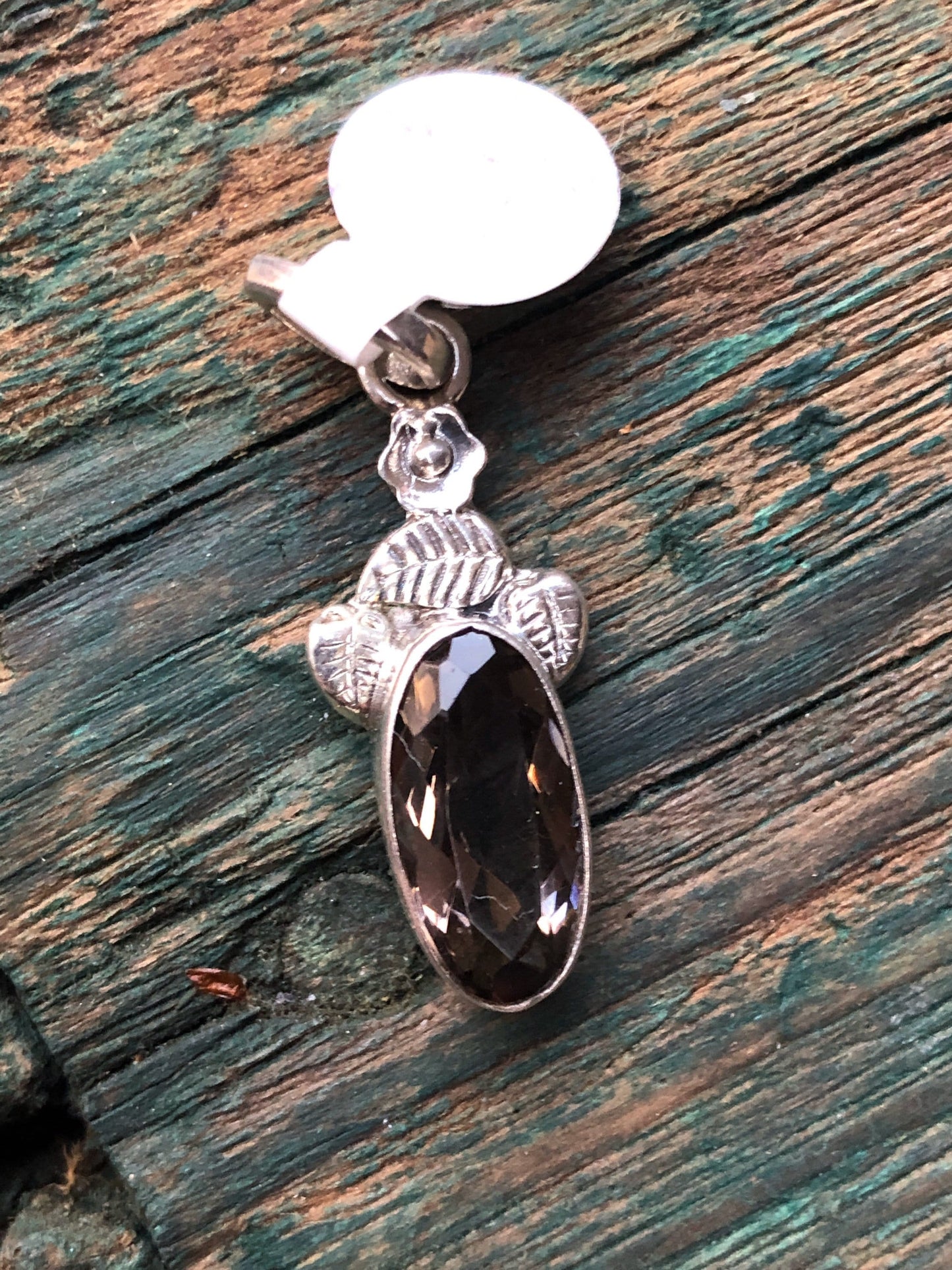 Sterling Silver Smokey Topaz Necklace Pendant