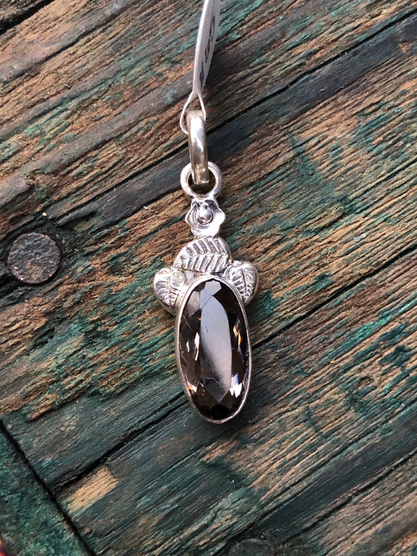 Sterling Silver Smokey Topaz Necklace Pendant