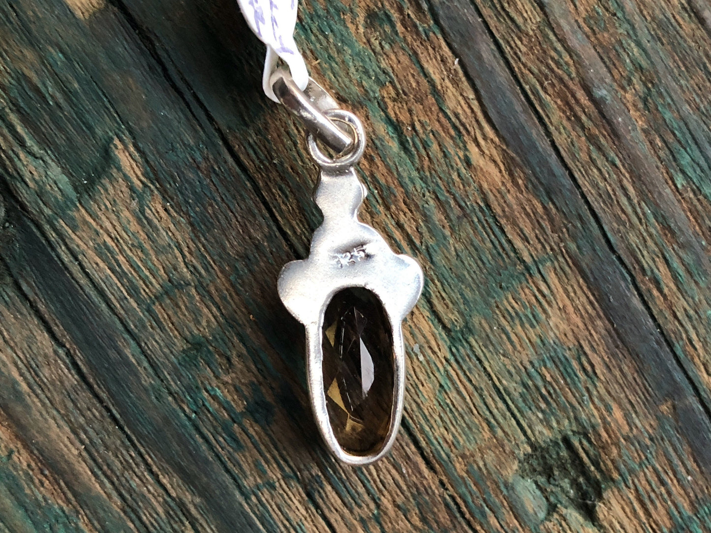 Sterling Silver Smokey Topaz Necklace Pendant