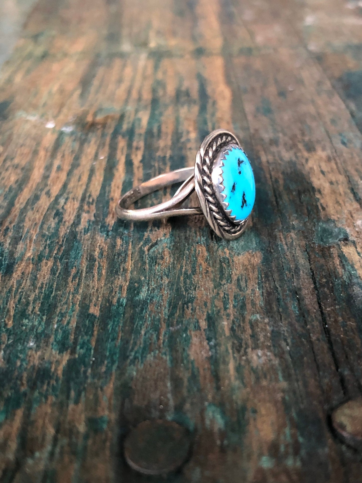 Sterling Silver Southwest Native American Navajo Turquoise Ring