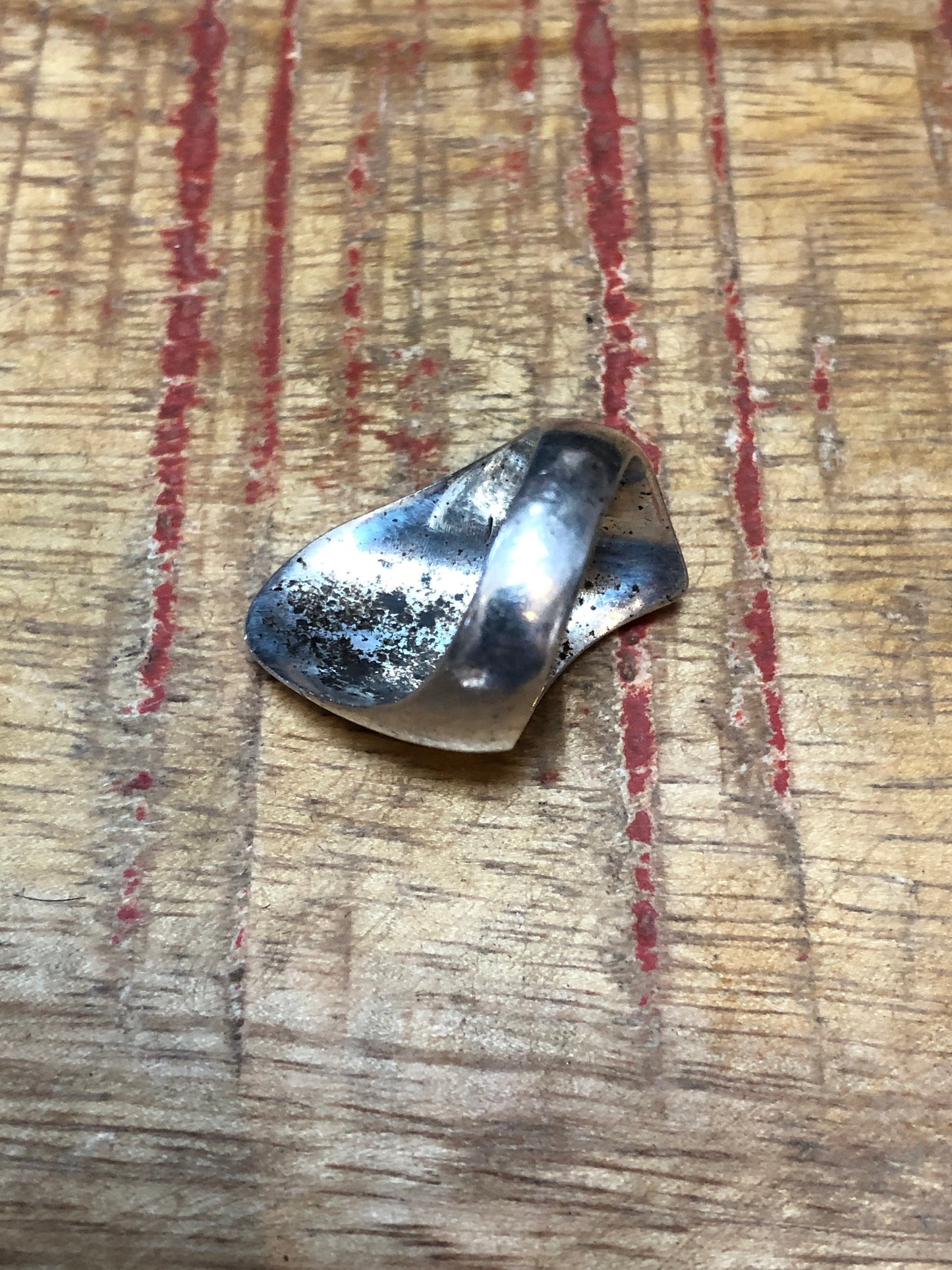 Heavy Cast Sterling Silver Abstract Modern Minimalist Unique Ring