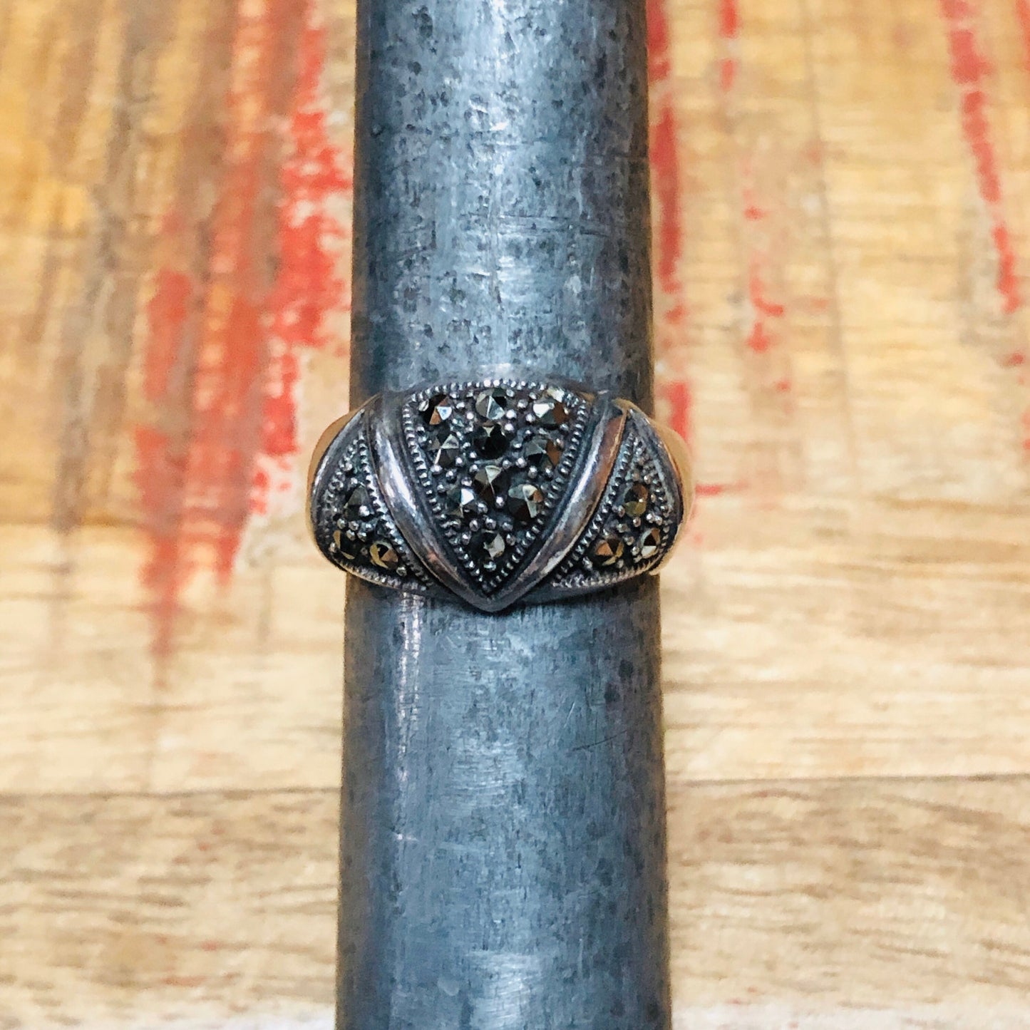 Vintage Art Deco Sterling Silver & Marcasite Ring