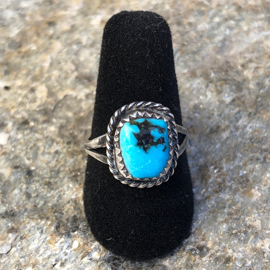 Vintage Native Mexican Old Pawn Turquoise Ring