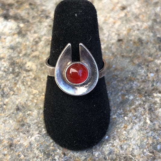 Sterling Silver & Carnelian Israel Ring