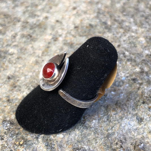 Sterling Silver & Carnelian Israel Ring