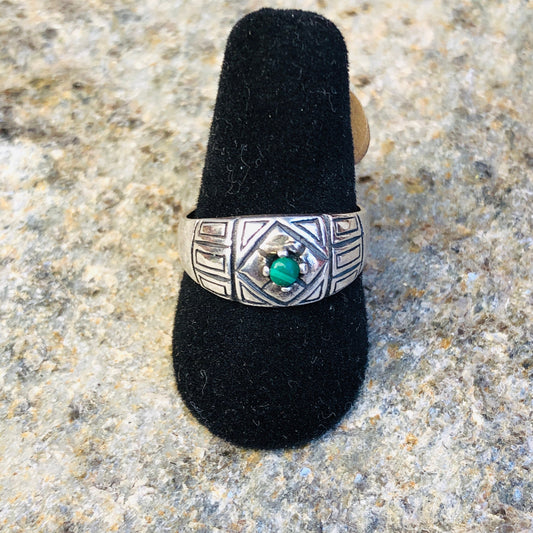 Sterling Silver & Malachite Southwest Ring