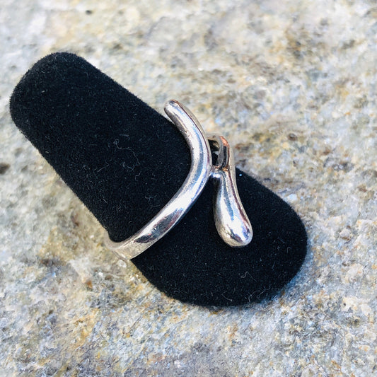 Abstract Sterling Silver Asymmetrical Wrap Ring