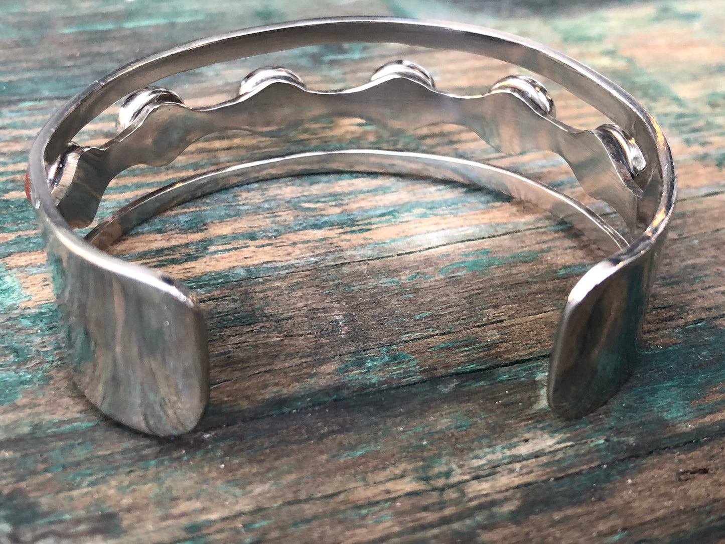 Vintage Sunstone Sterling Silver Taxco Cuff Bracelet