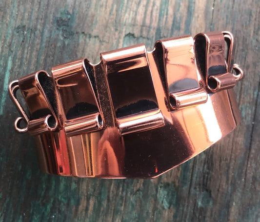 Vintage Renoir Copper Chevron 3D Unique Cuff Bracelet