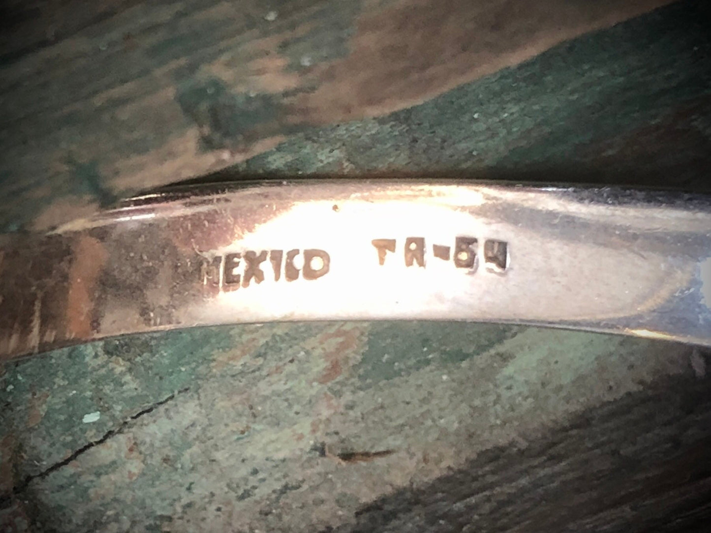 Vintage Modernist Mexican Geometric Chevron Sterling Silver Cuff Bracelet