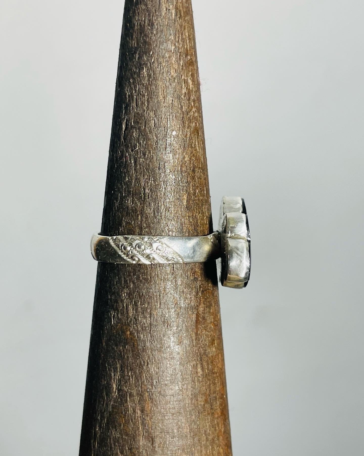 Handmade Black Onyx Cloud Cabochon Sterling Silver Ring