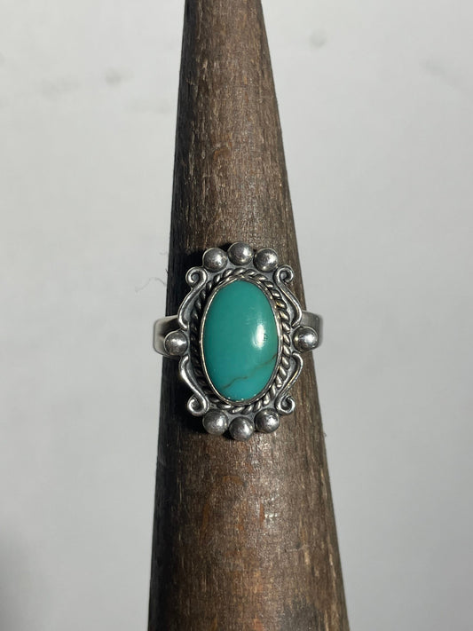 Vintage Sterling Silver Turquoise Native American Signed Ring