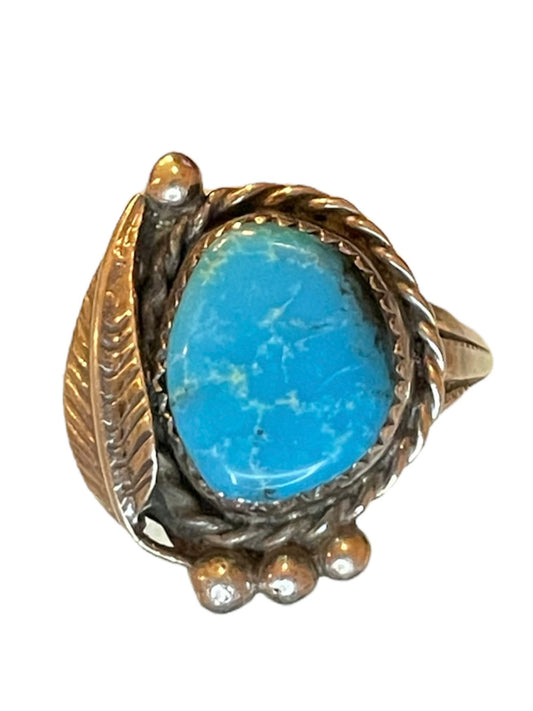 Vintage Turquoise & Sterling Silver Native American Ring