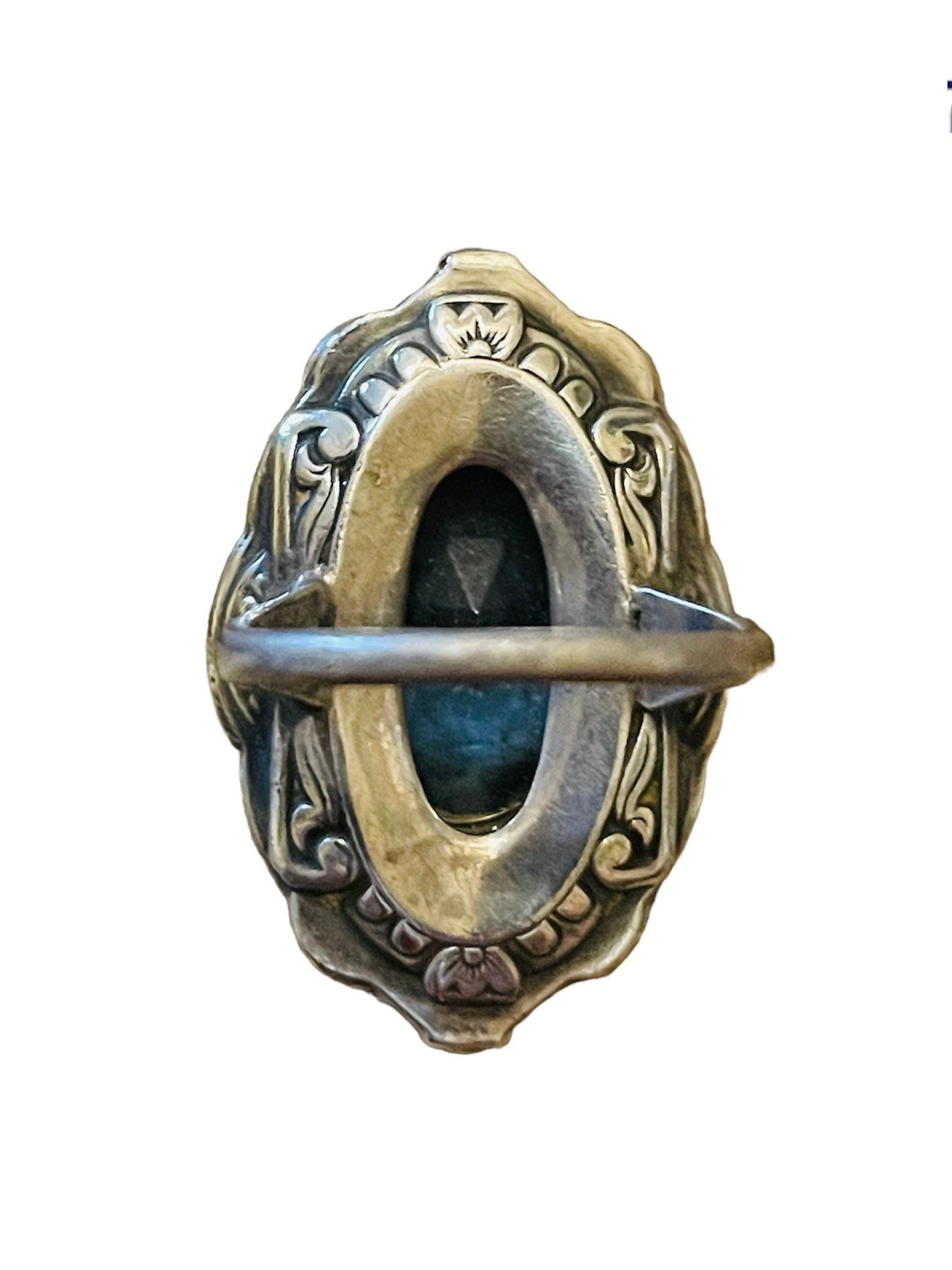 Art Nouveau Blue Topaz & Marcasite Vintage Sterling Ring