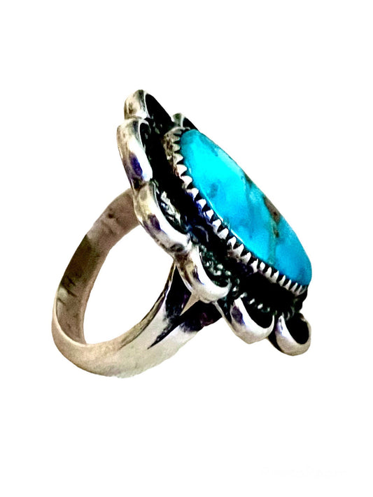 Vintage Native American Turquoise Sterling Silver Ring