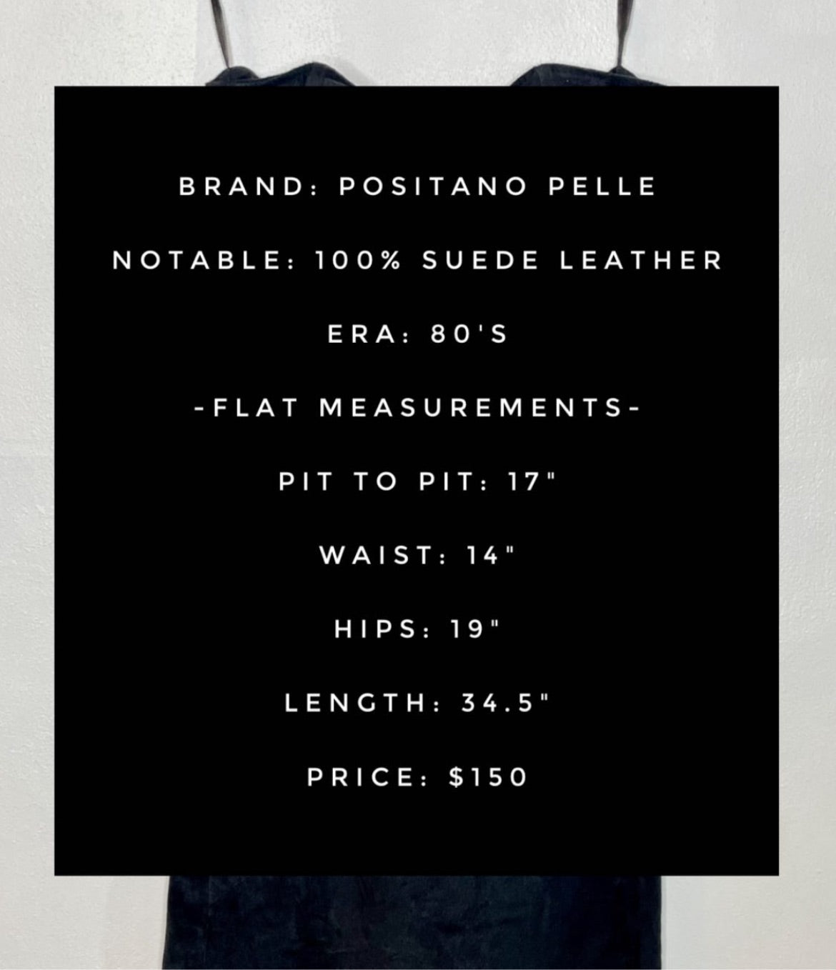 Vintage 100% Suede Leather, Crystal Studded Black Strapless Dress