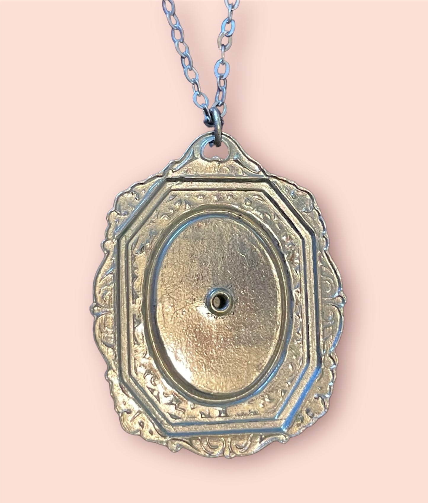 Mixed Metal Cameo Flourish Art Nouveau Vintage Necklace
